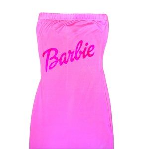Barbie Logo Movie Premiere Fit Dress Pink Size XS